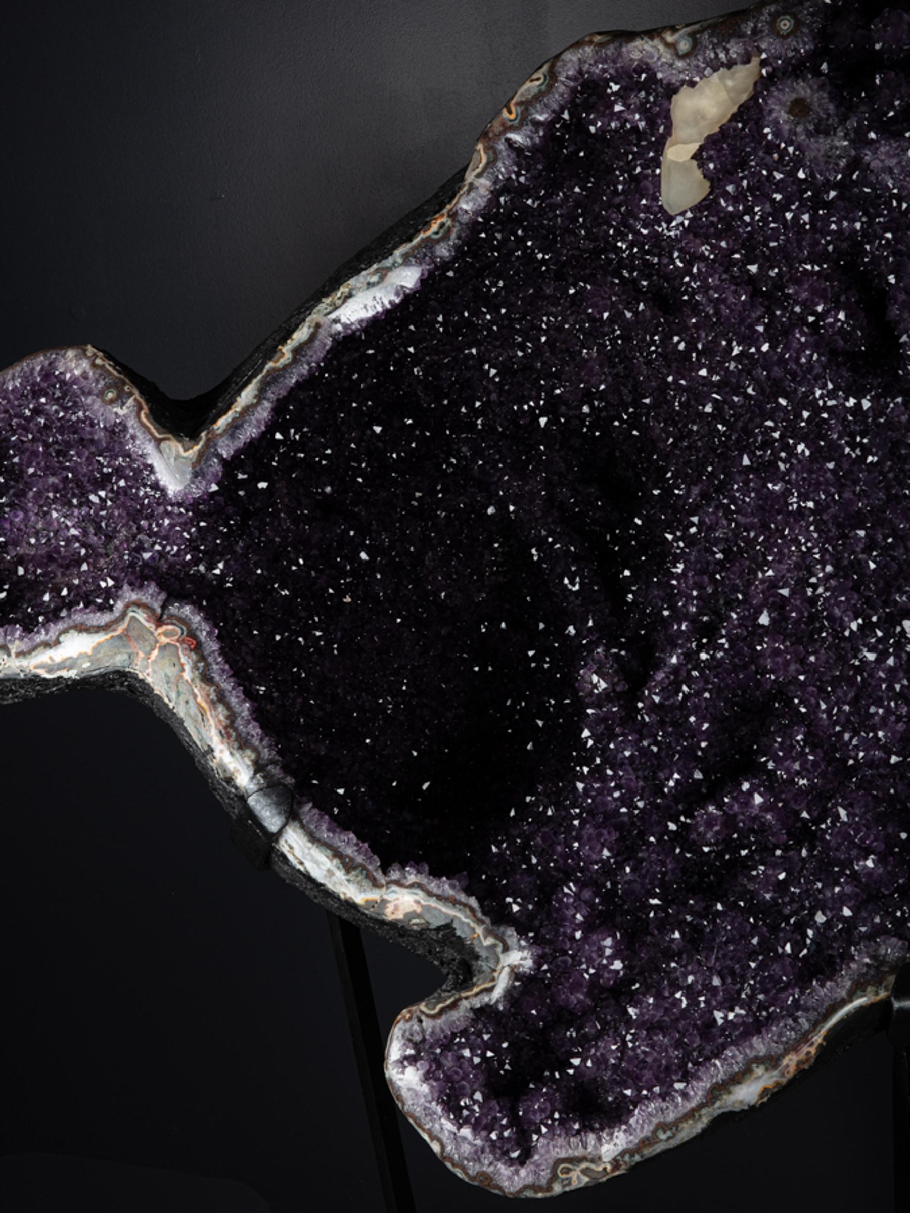 XL Amethyst 'fish' on metal base - Bf5e19e5 b4fe 4fe1 b3c2 88772df56c46 - A0008