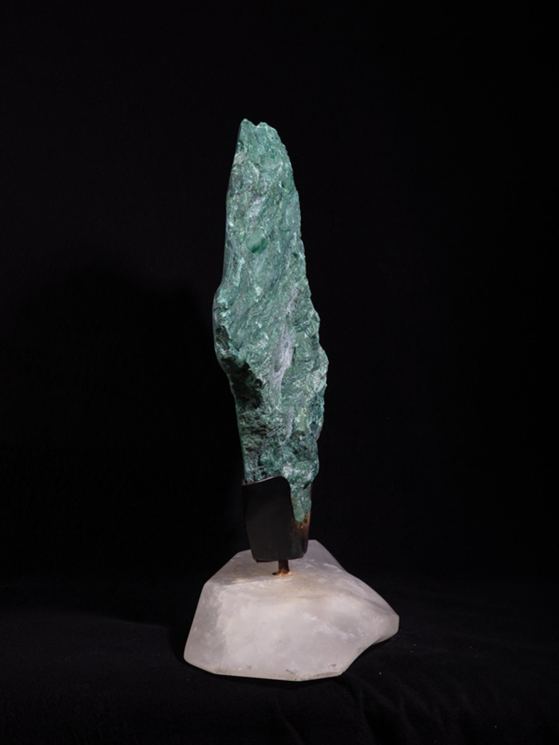 Green quartz front polished on rock crystal base - St1galleryv0339 6916 - V0339