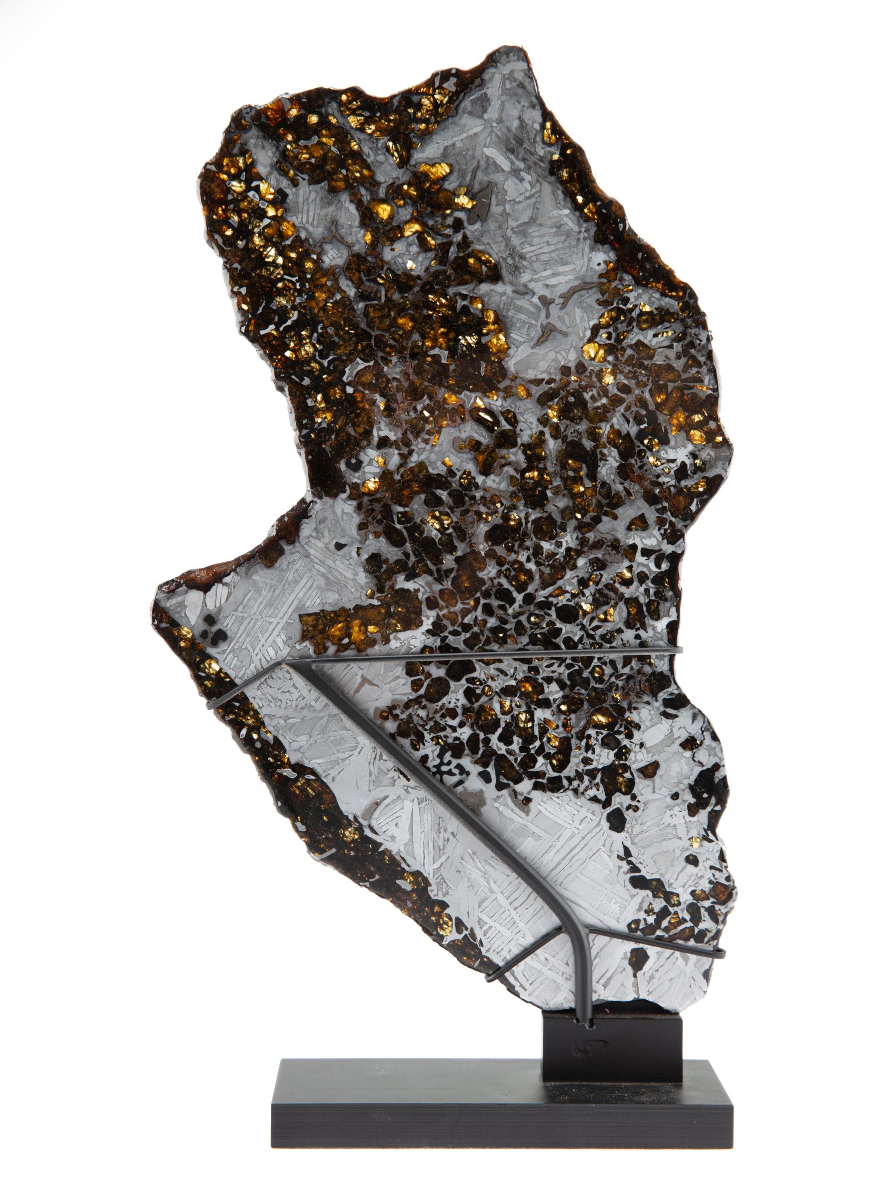 Seymchan pallasite on metal base - St1m0011 5 - M0011
