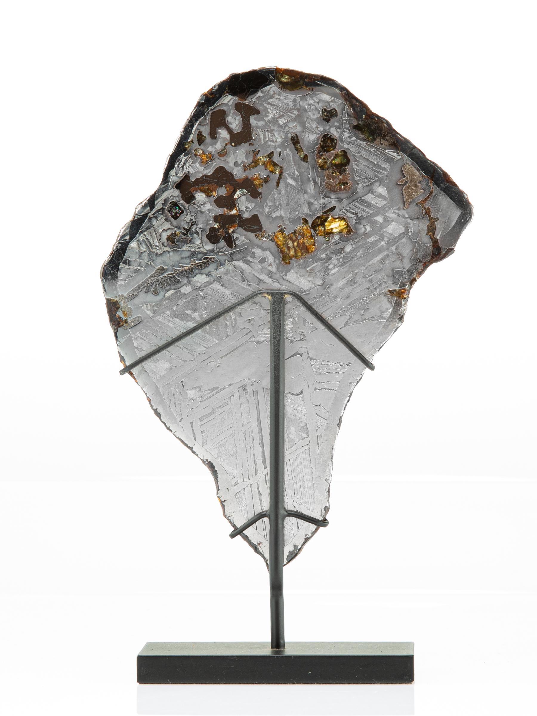 Pallasite on metal base - St1m0024 4 - M0024