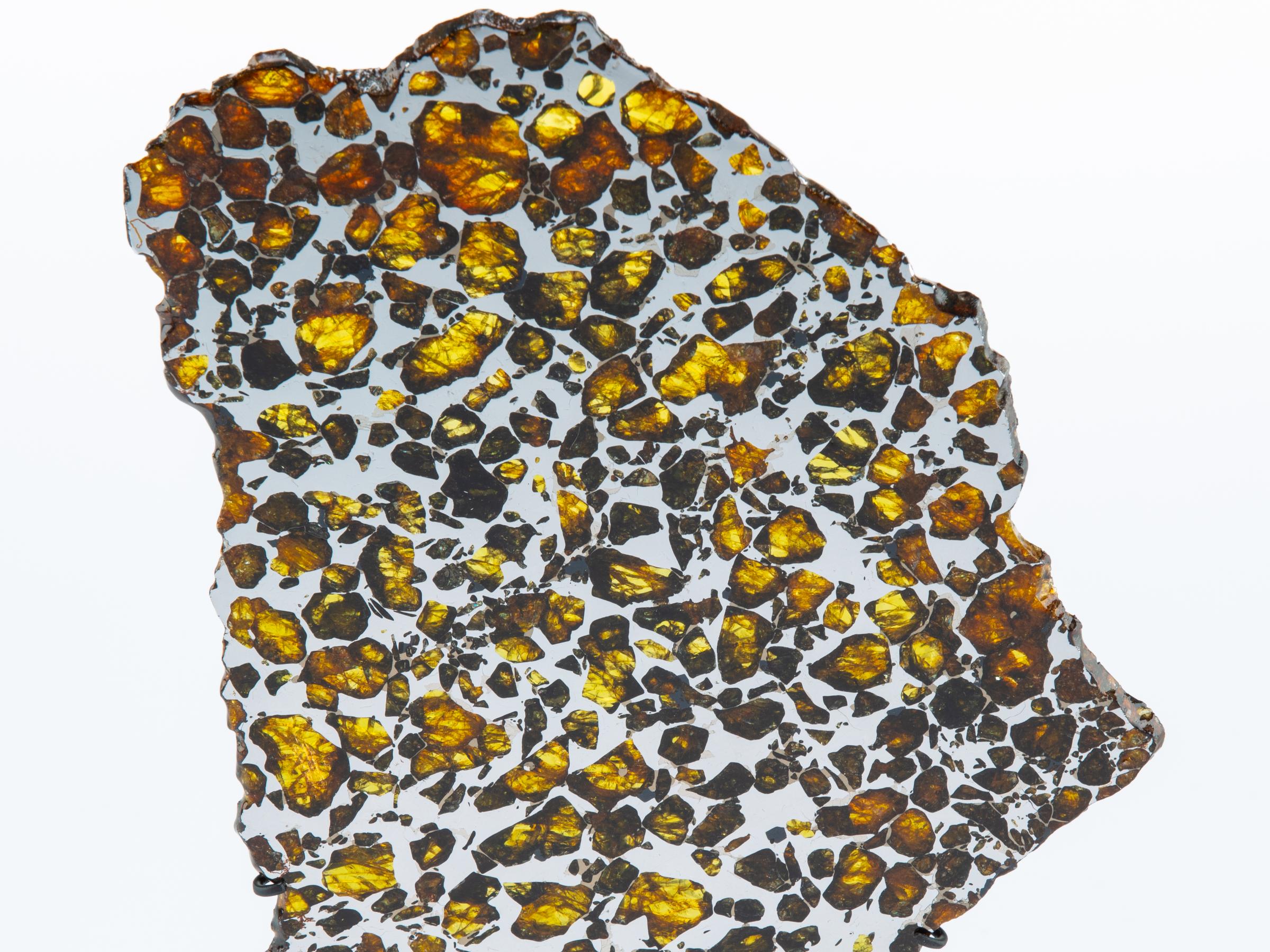 Pallasite on metal base - St1m0031 3 - M0031