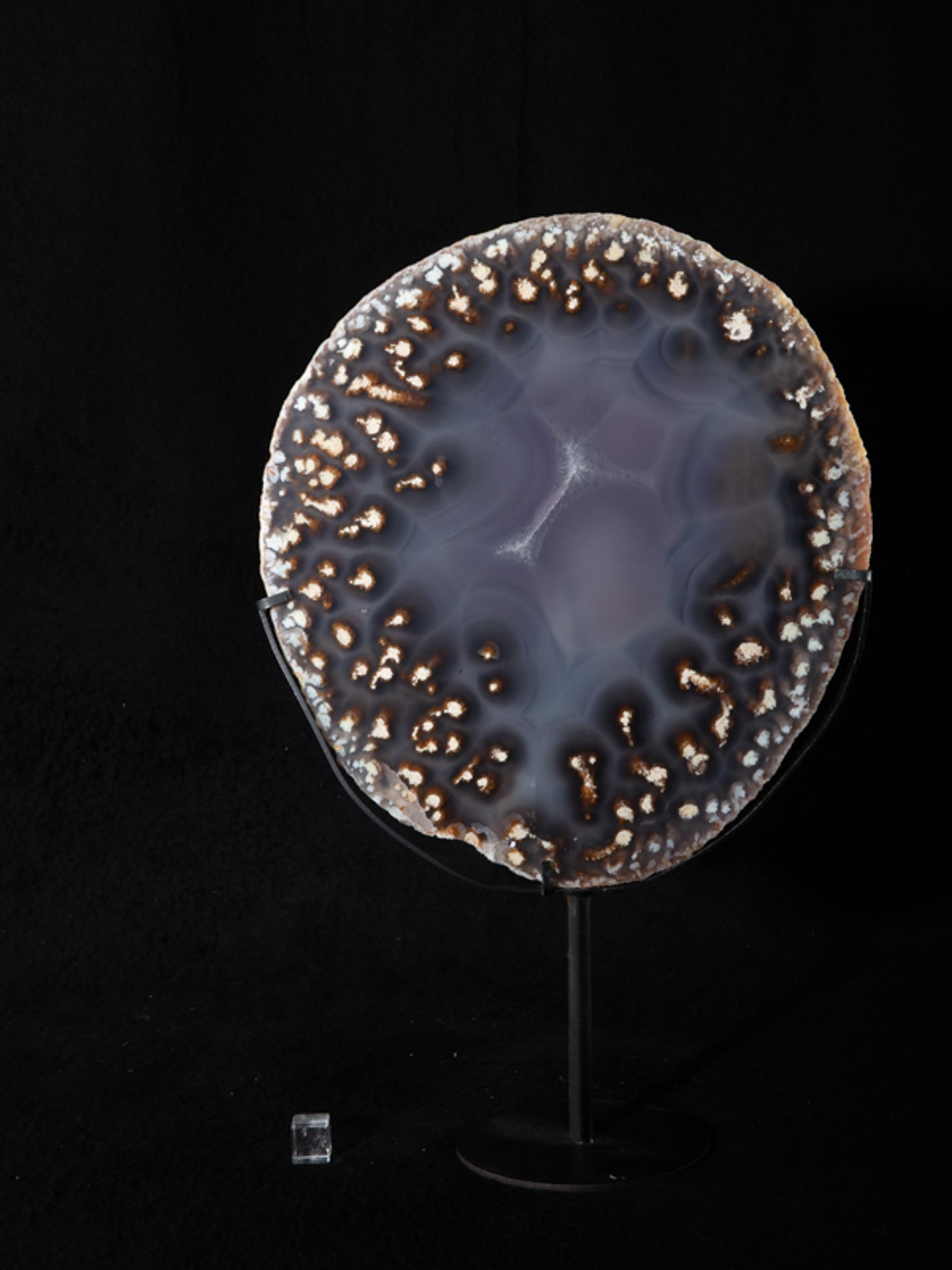 Agate slice on metal base - St1v0289 5964 - V0289