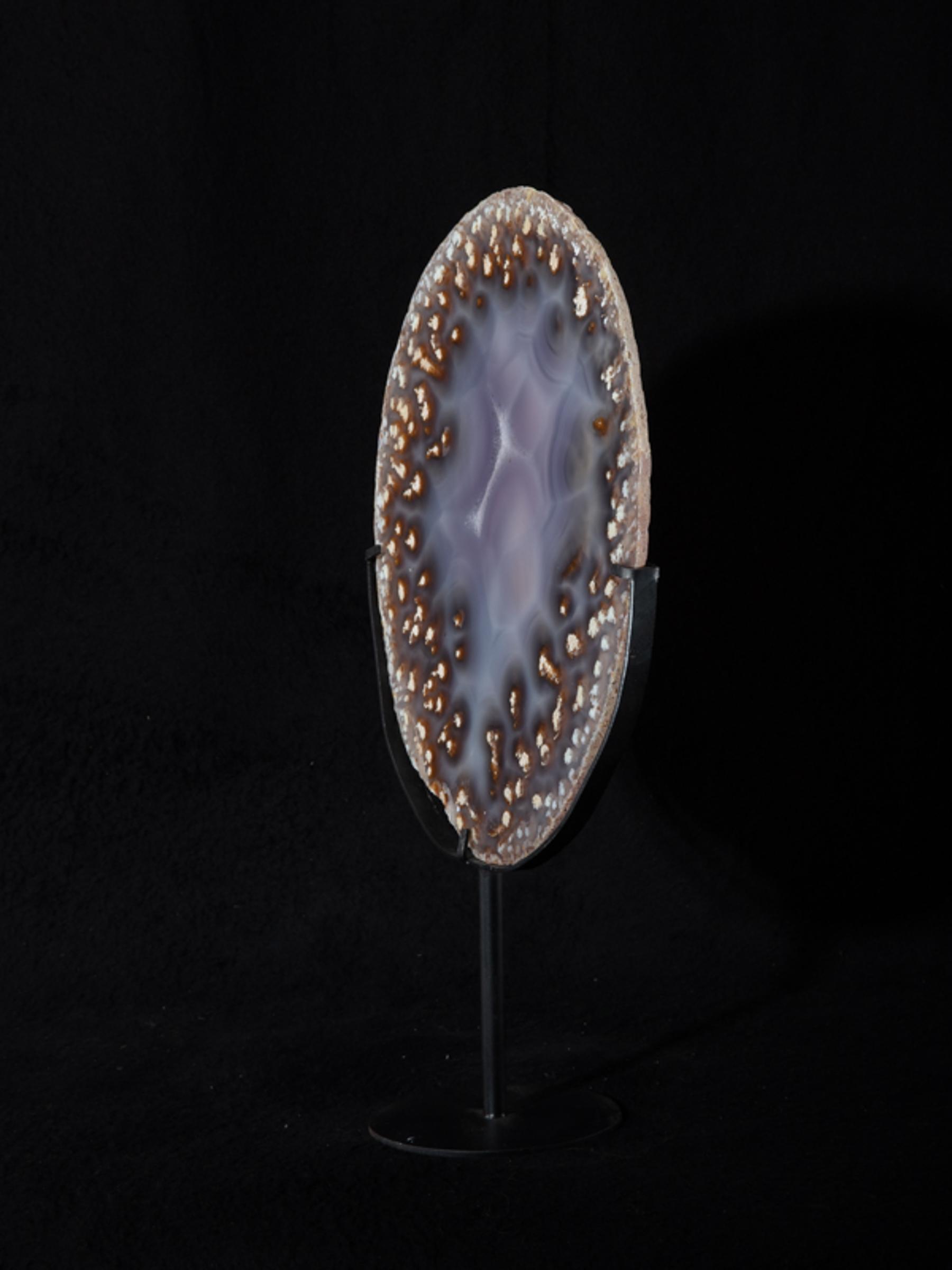 Agate slice on metal base - St1v0289 5966 - V0289