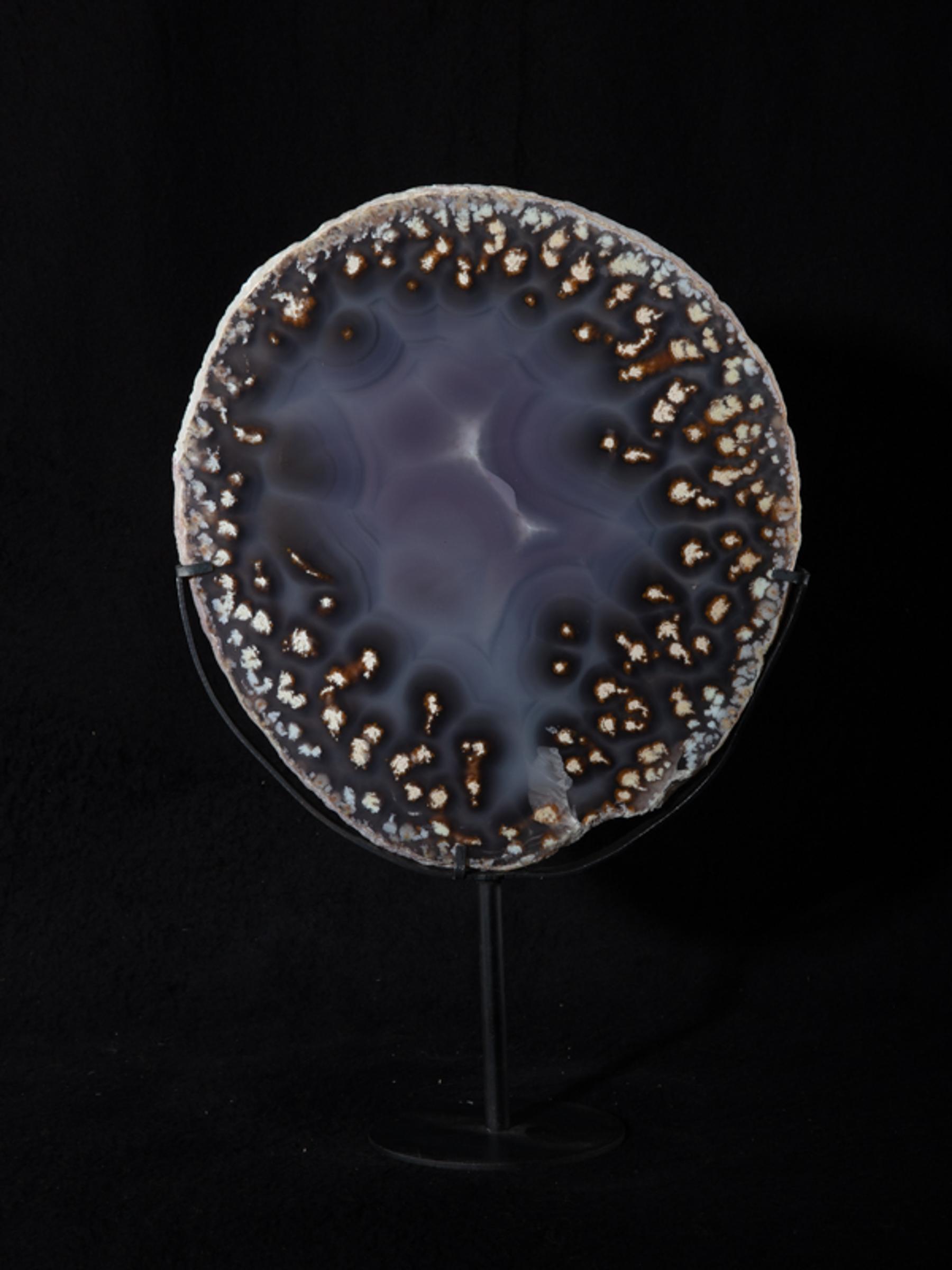 Agate slice on metal base - St1v0289 5968 - V0289
