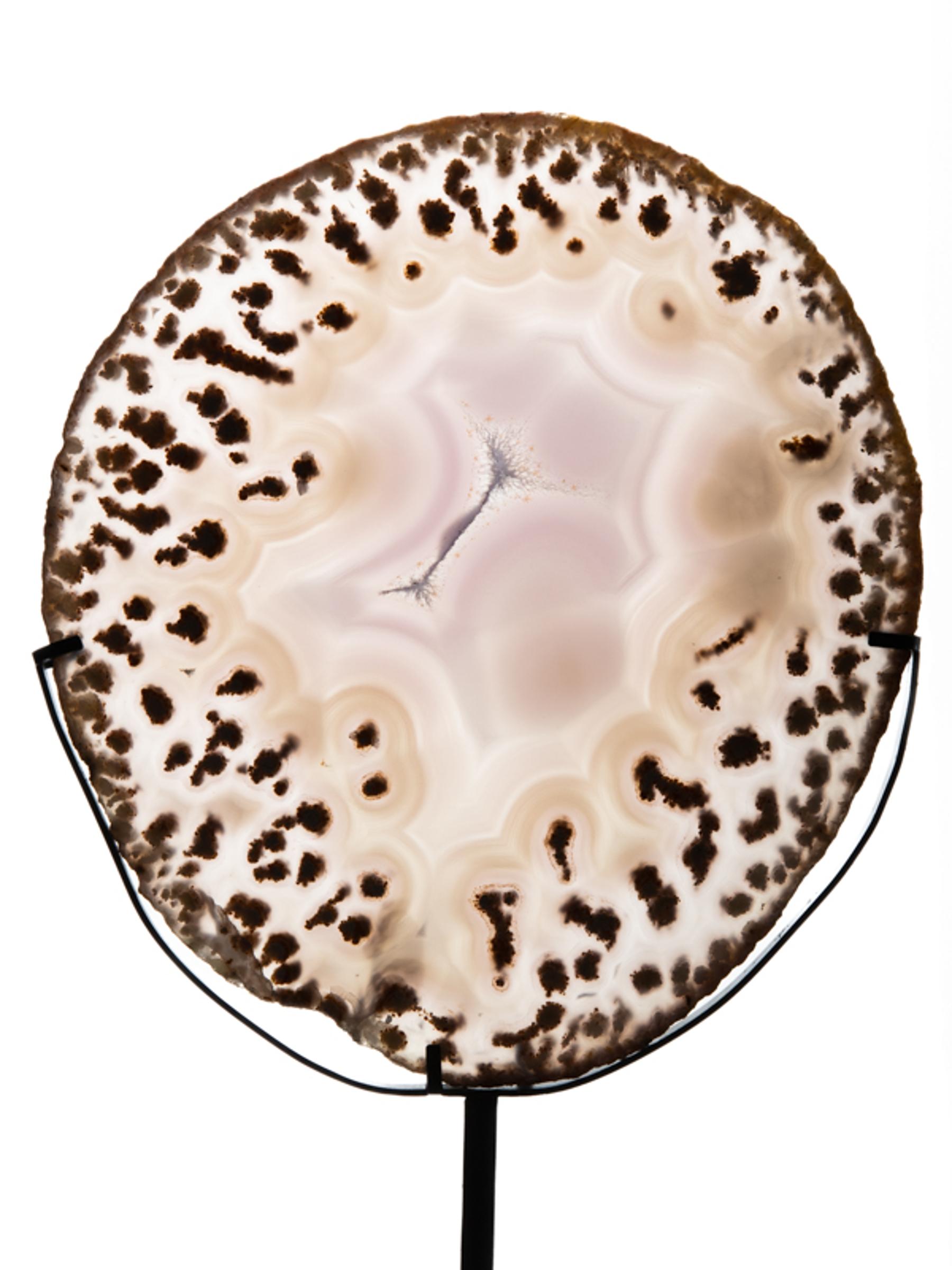 Agate slice on metal base - St1v0289 6020 - V0289