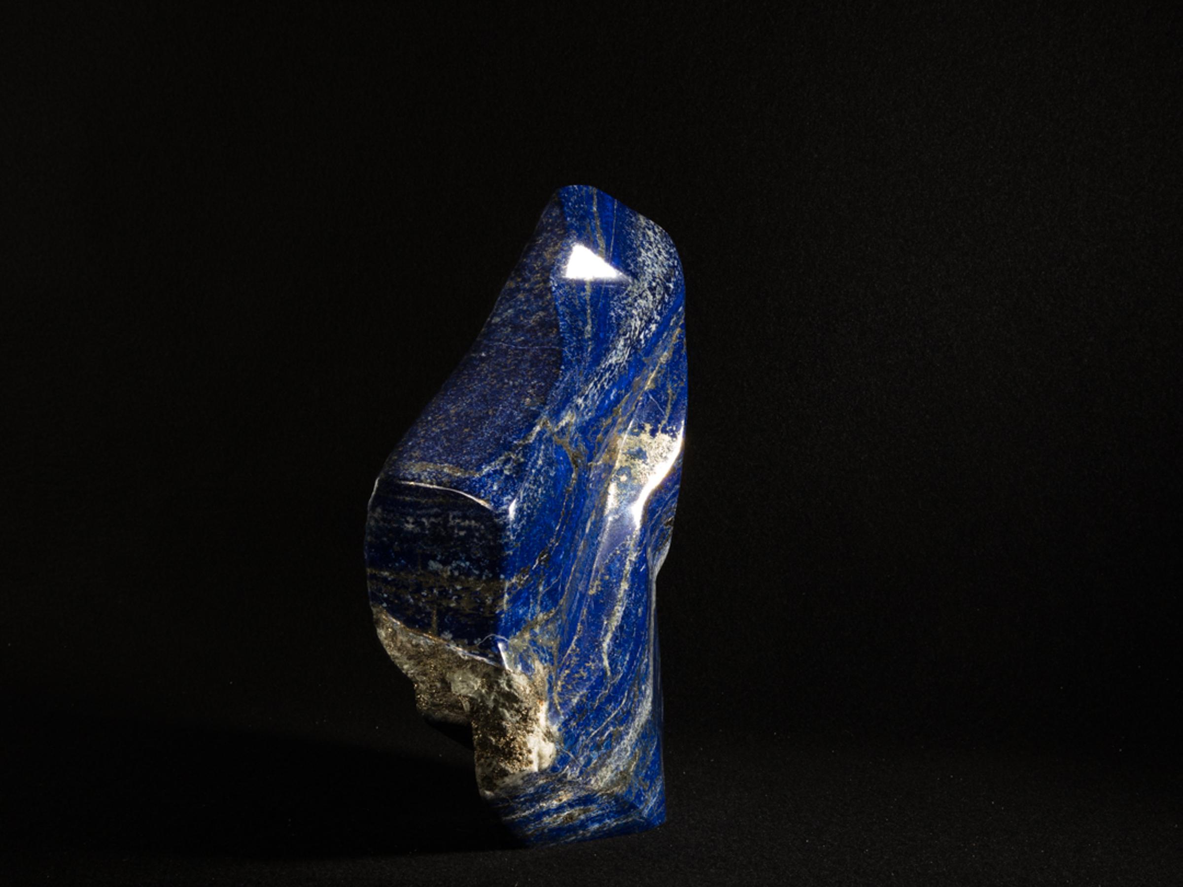 Lapis Lazuli partly polished freeform with pyrite - Stonegalleryo0180 3 - O0180