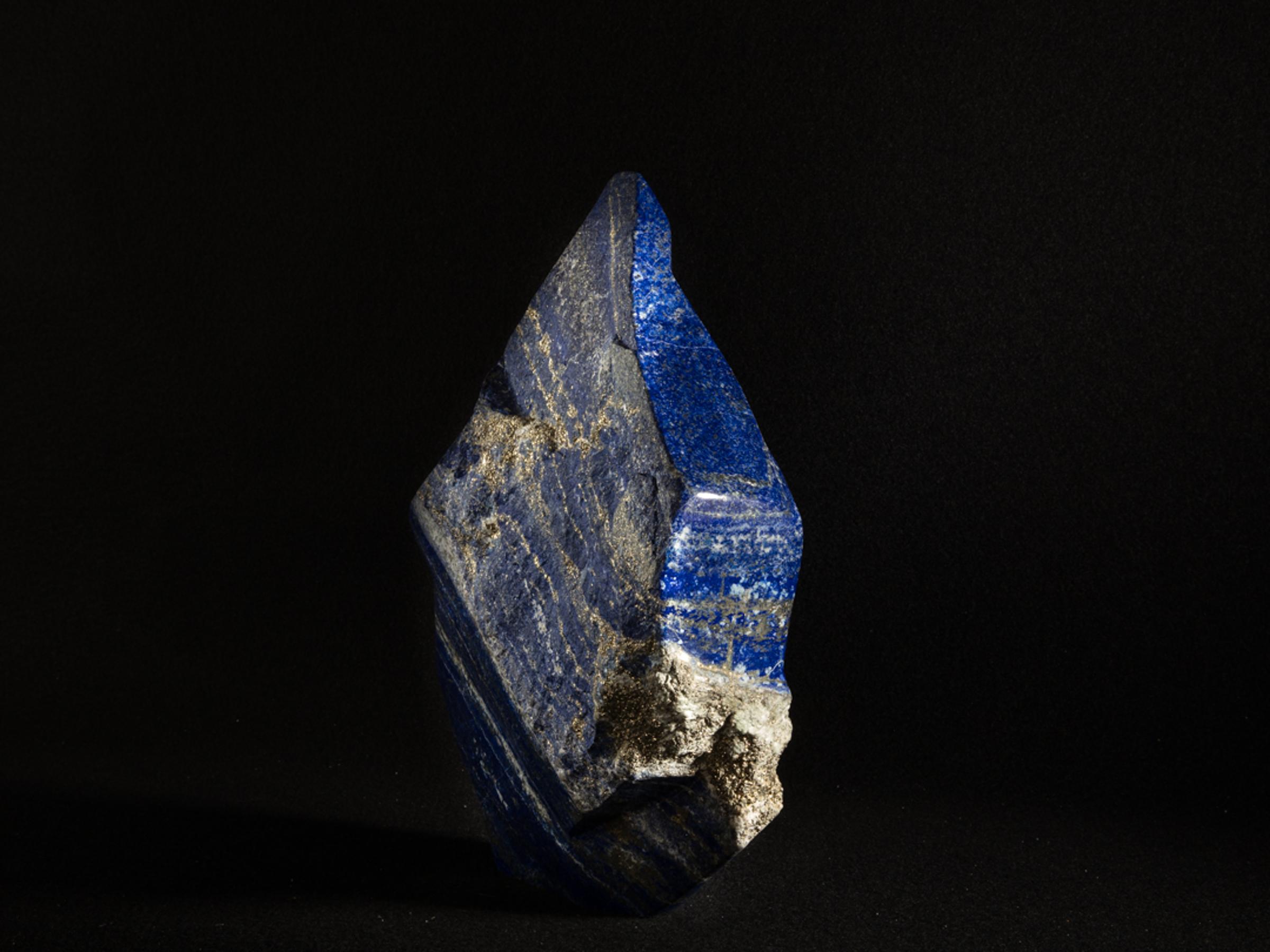Lapis Lazuli partly polished freeform with pyrite - Stonegalleryo0180 4 - O0180