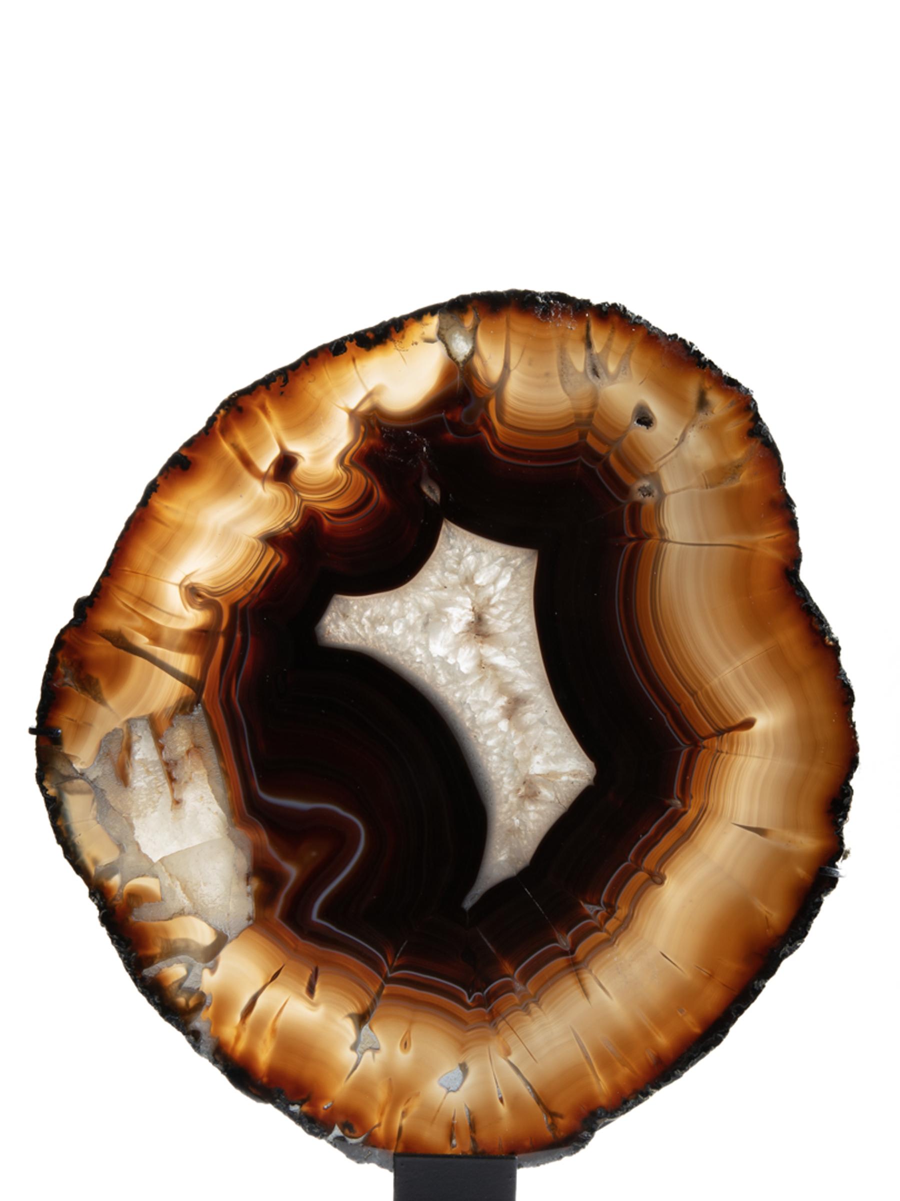 Agate slice on metal base - Stonegalleryv0404 8 - V0404