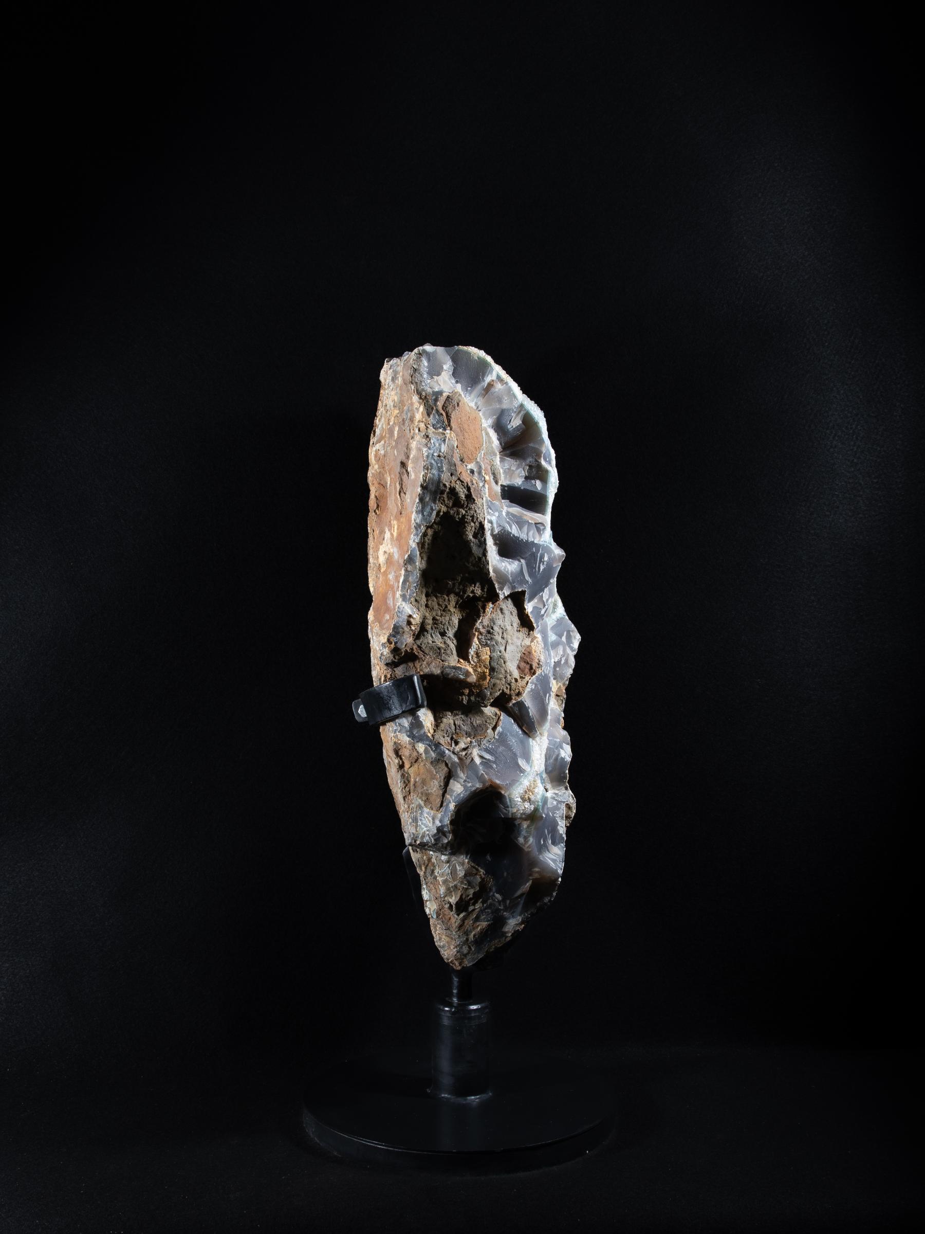 Chalcdeony all natural on rotating metal base - Stonegalleryv0484 0740 - V0484