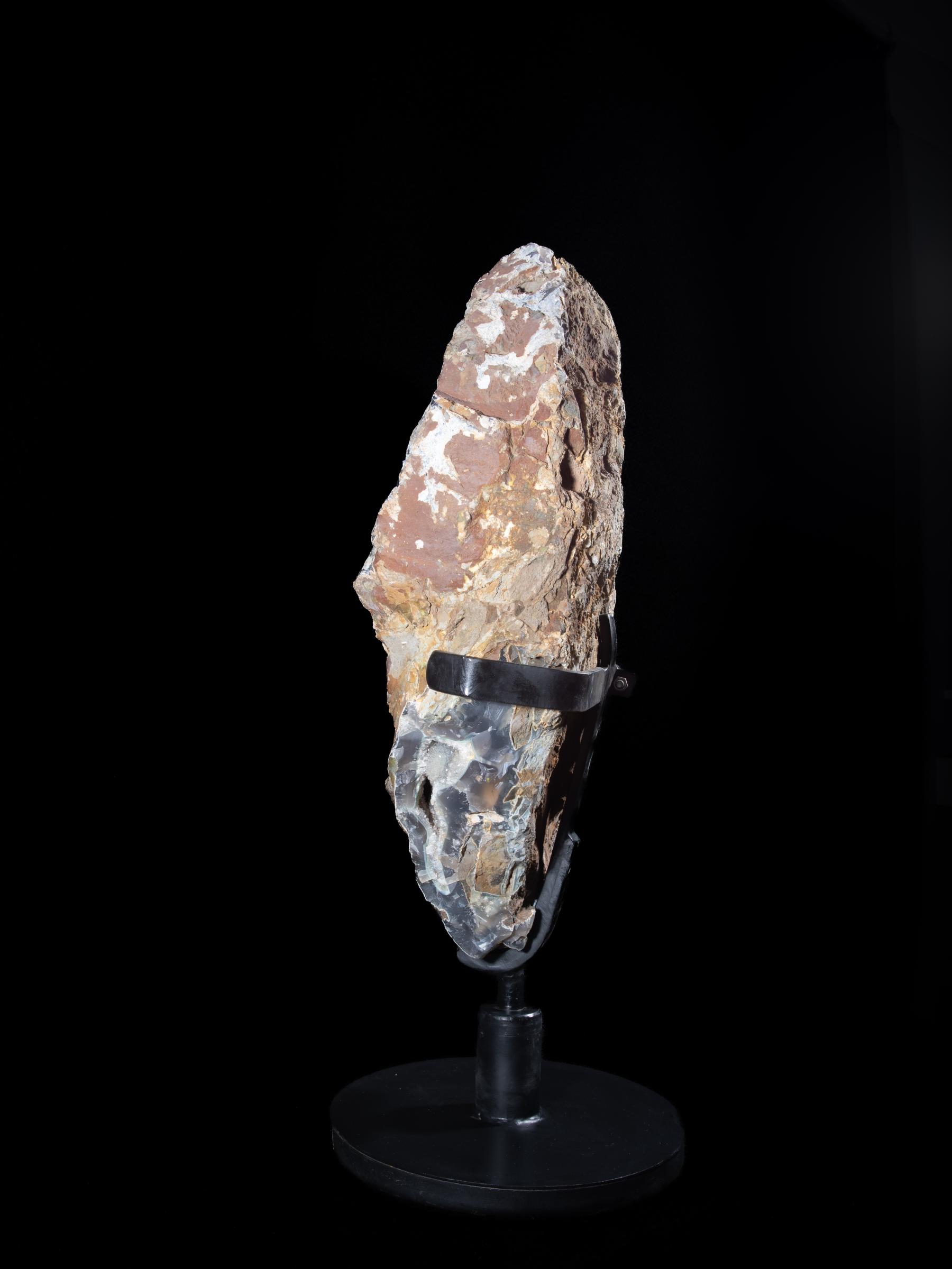 Chalcdeony all natural on rotating metal base - Stonegalleryv0484 0742 - V0484