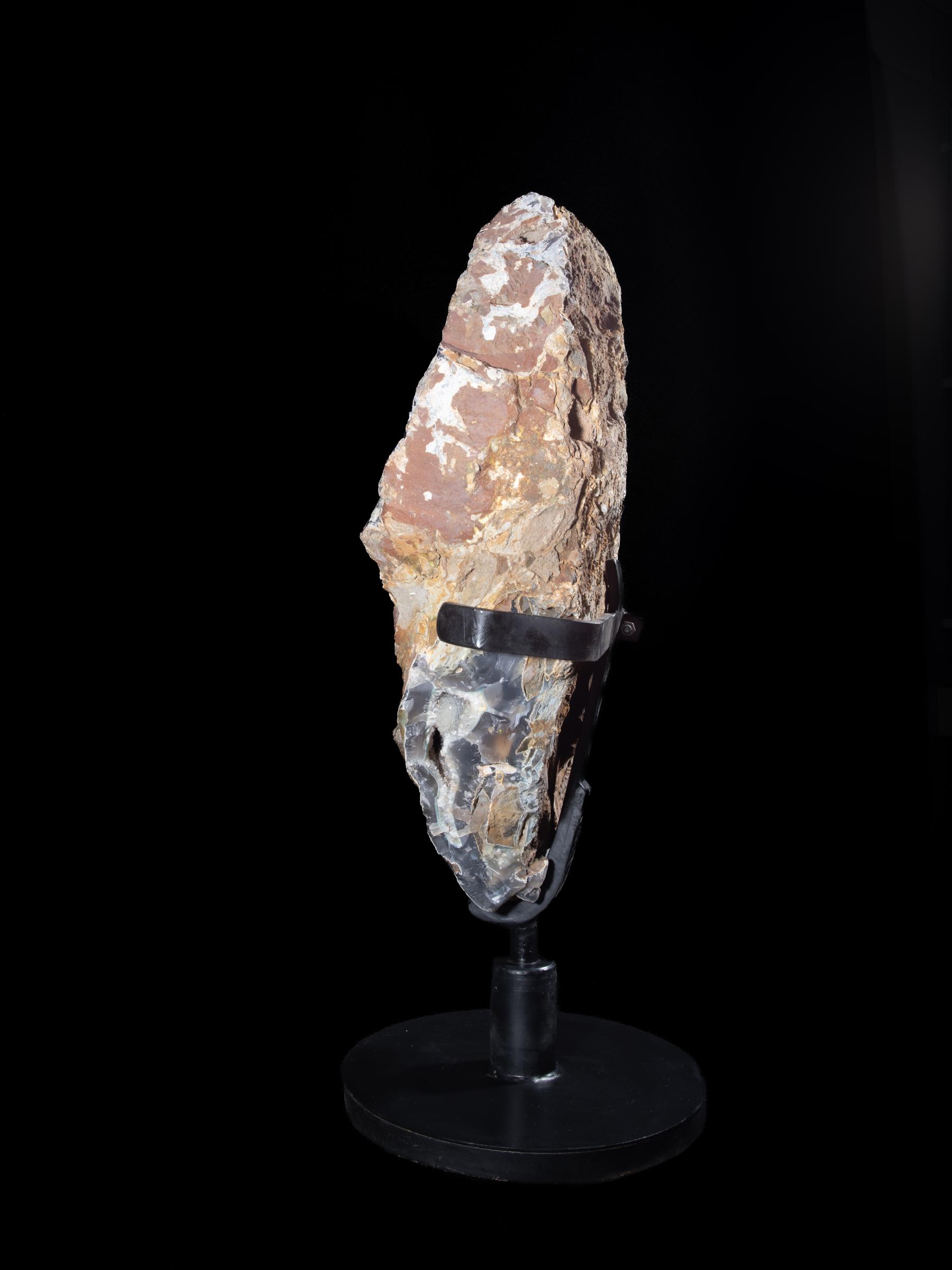 Chalcdeony all natural on rotating metal base - Stonegalleryv0484 0745 - V0484