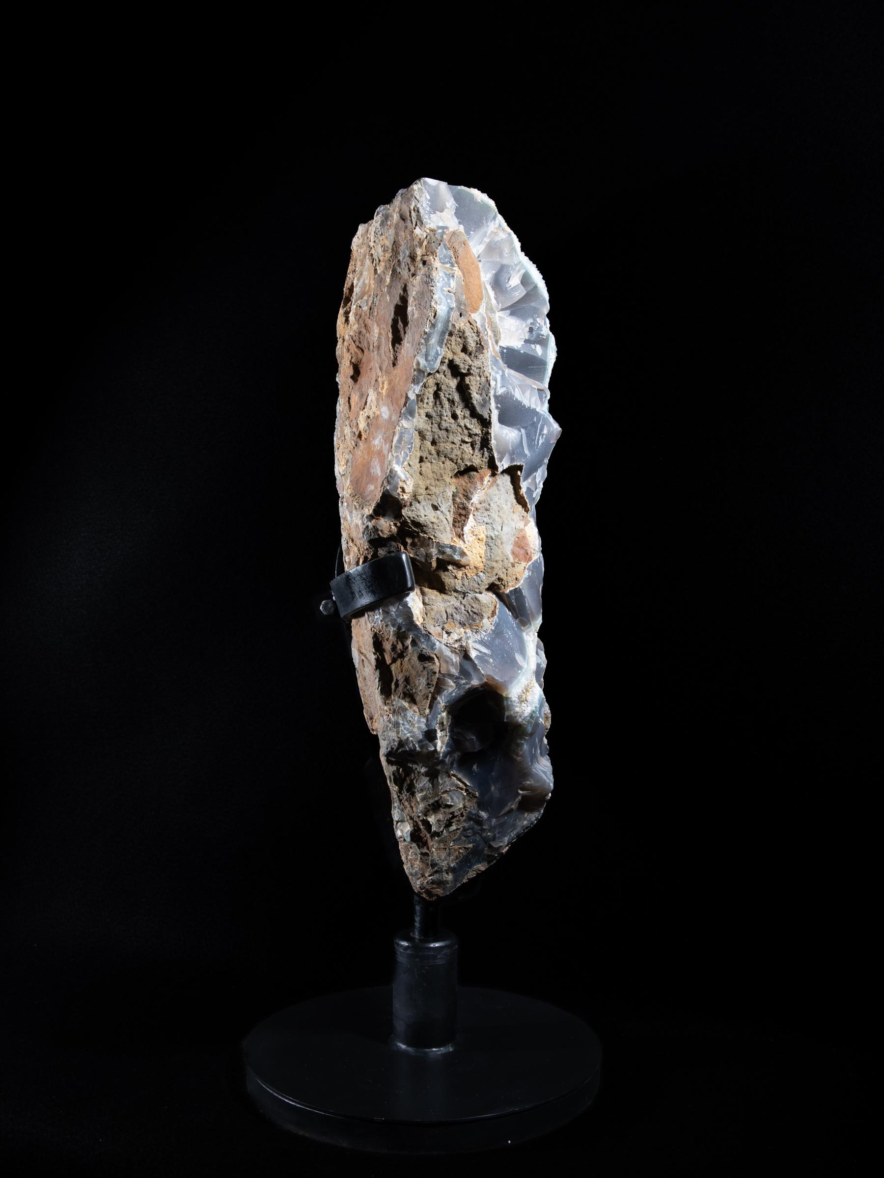 Chalcdeony all natural on rotating metal base - Stonegalleryv0484 0747 - V0484