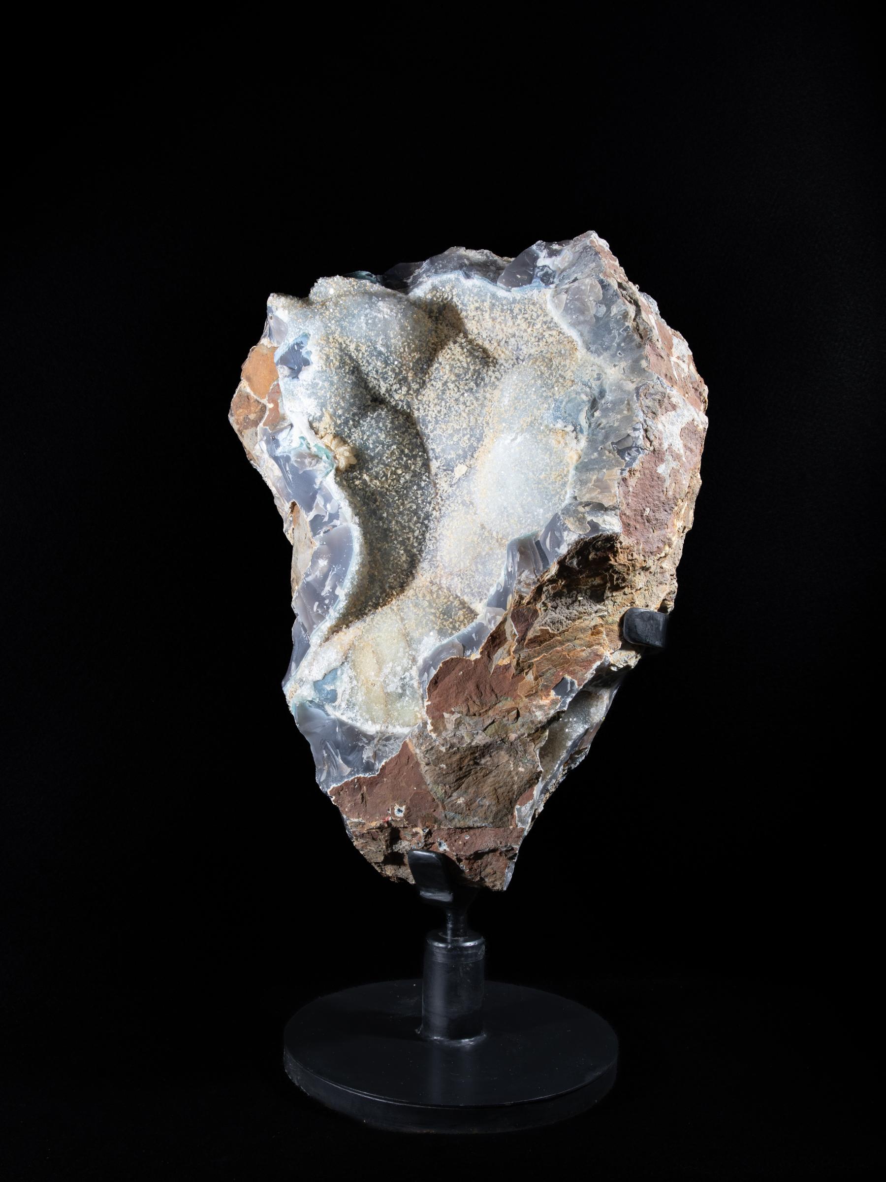 Chalcdeony all natural on rotating metal base - Stonegalleryv0484 0748 - V0484