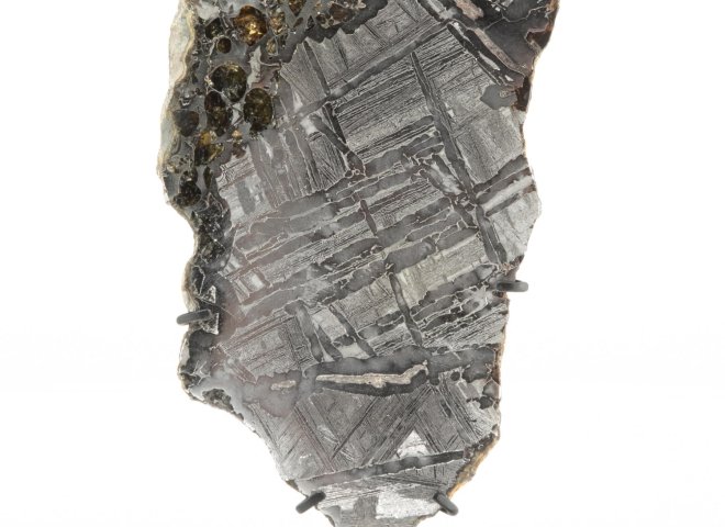 Pallasite on metal base - St1m0028 2 - M0028